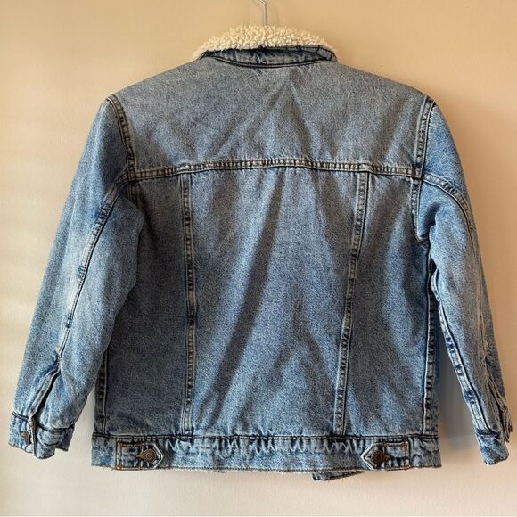 Zara Kids Blue Denim Jacket with Sherpa Lining FLEECE TRIM DENIM JACKET Size 9 - Picture 7 of 7